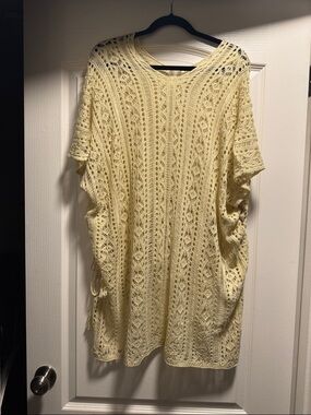 Light cream colored Crochet Swim Coverup